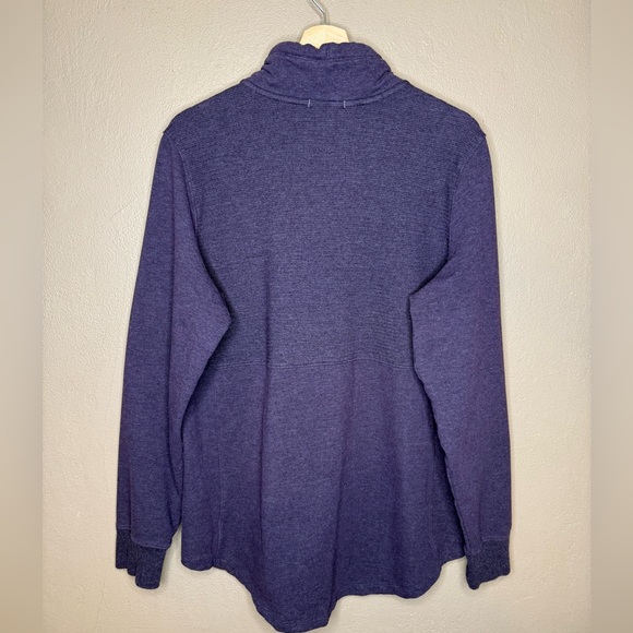 L.L.Bean Cozy Mixed Knit Mock Neck Sweatshirt In Darkest Purple Heather Size XL - Picture 9 of 14